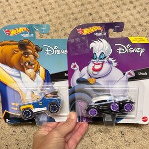 Disney Character Cars Set - Beast and Ursula Hot Wheels NIB